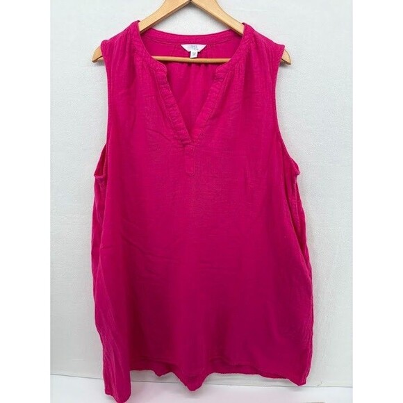 Time and Tru Women's Plus Size 3X/22 Pink Cotton Sundress Pockets - Picture 1 of 6